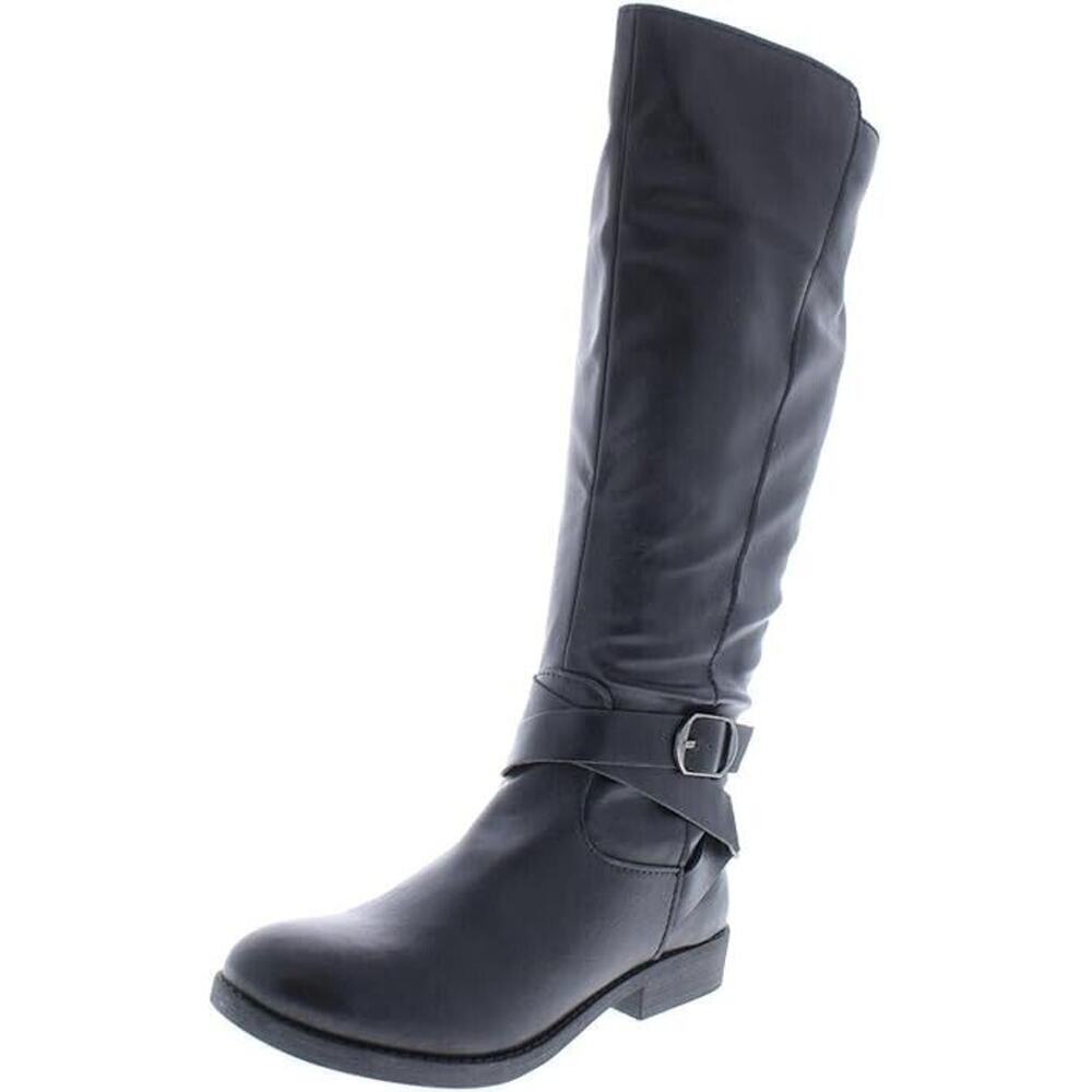 NEW Style & Co Madixe Tall Black Riding Boots Women's 6.5 Regular Width Vegan - Picture 1 of 8